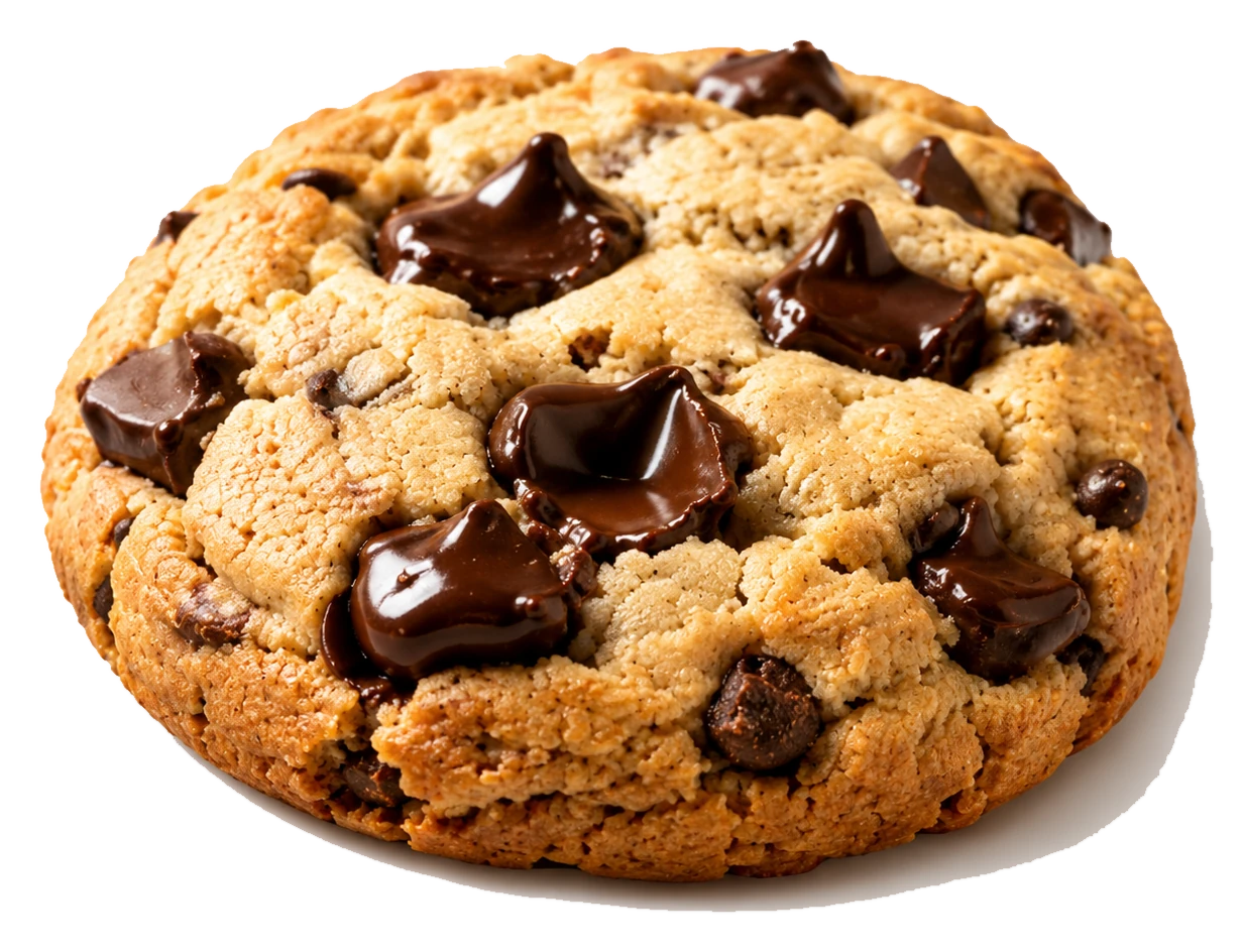 Cookie tradicional com gotas de chocolate